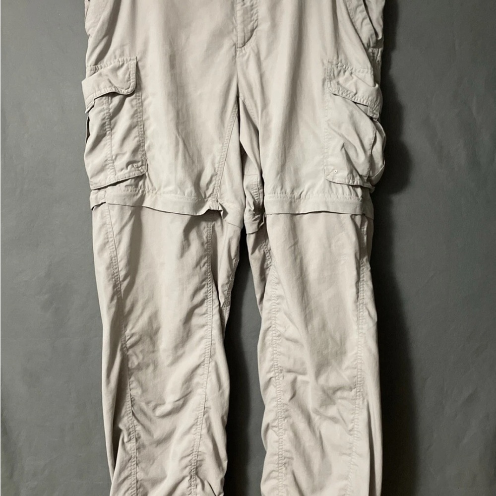Columbia Titanium Mens Convertible Nylon Cargo Ripstop Pants Beige Size L 39x30
